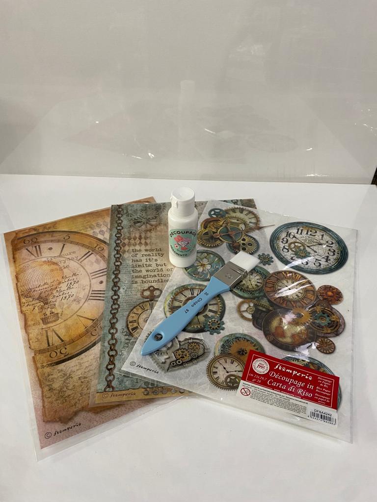 KIT DECOUPAGE RELOJES VINTAGE