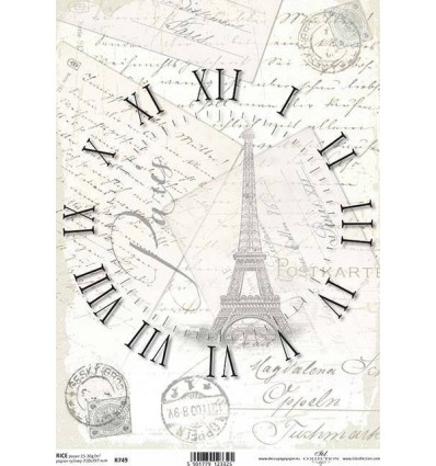 PAPEL DE ARROZ RELOJ PARIS