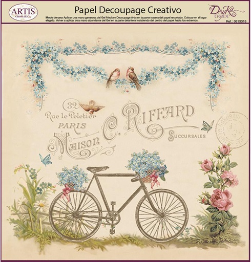 [0813401] PAPEL DECOUPAGE BICICLETA