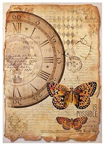 [DFSA4241] PAPEL ARROZ RELOJ MARIPOSA